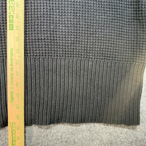 L.L. Bean Waffle Knit Turtleneck Sweater Womens 1X Black Side Zip 521539 - Picture 7 of 11